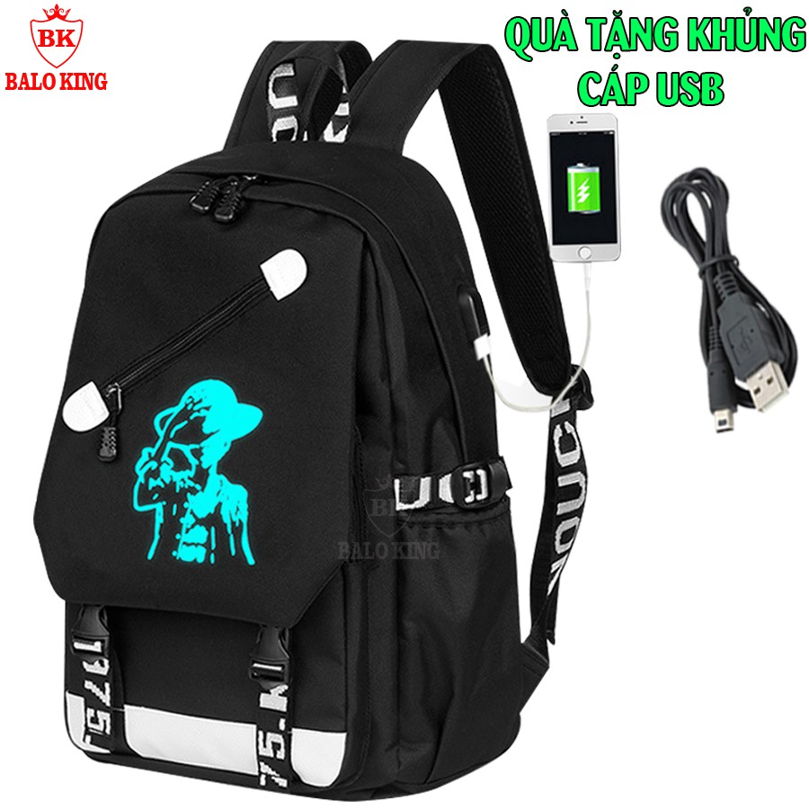 Balo nam nữ đi học thời trang phát sáng Baloking Hình phong cách - TẶNG cáp sạc USB - Cặp đi học HOT nhất 2021