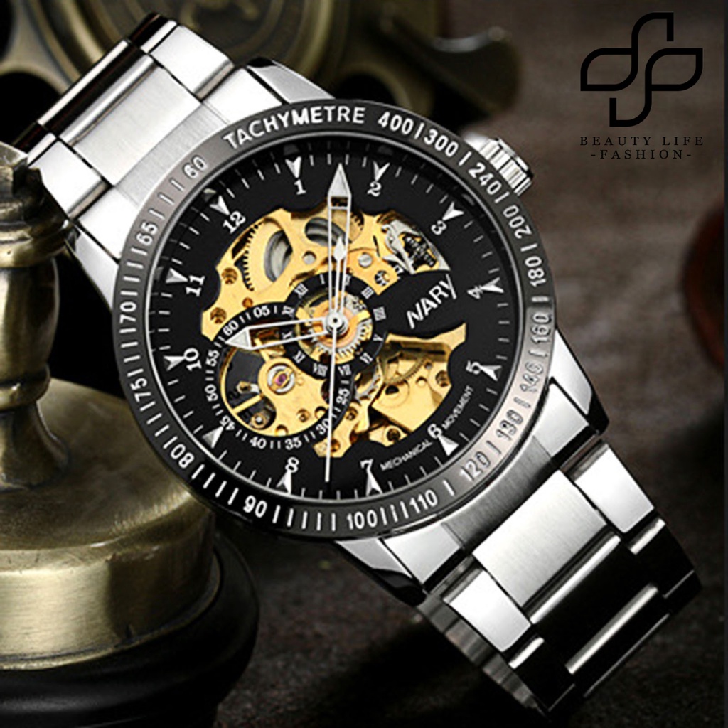 BEA™ NARY Men Hollow Scratch-resistant Life Automatic Self-Winding Mechanical Watch Business Wristwatch