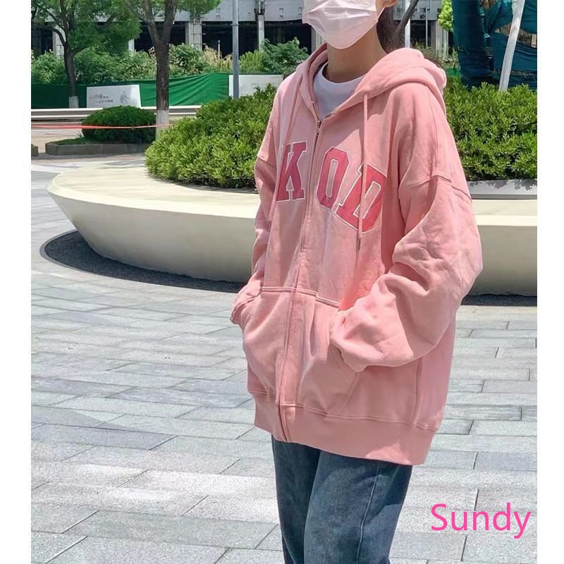 Áo Hoodie Tay Dài Dáng Rộng In Chữ Plus Size Phong Cách Hip Hop Hàn Quốc Thời Trang Xuân Thu Dành Cho Bạn Gái