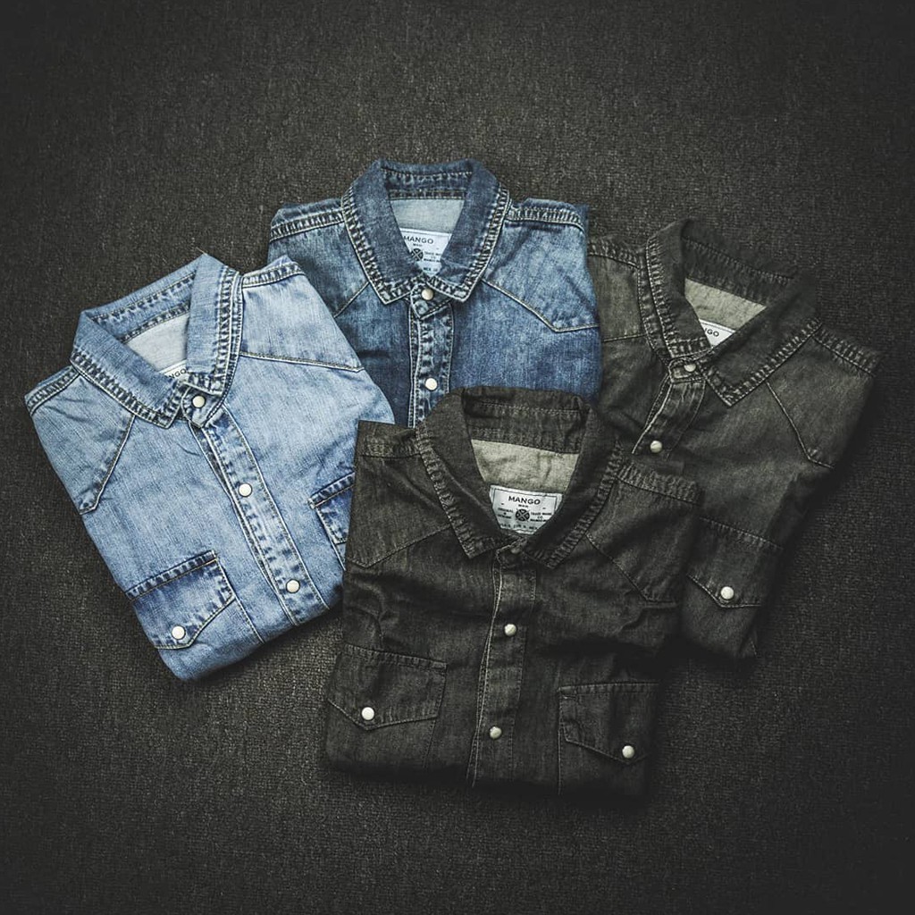 Áo Sơ Mi Dài Tay denim Nam Nữ