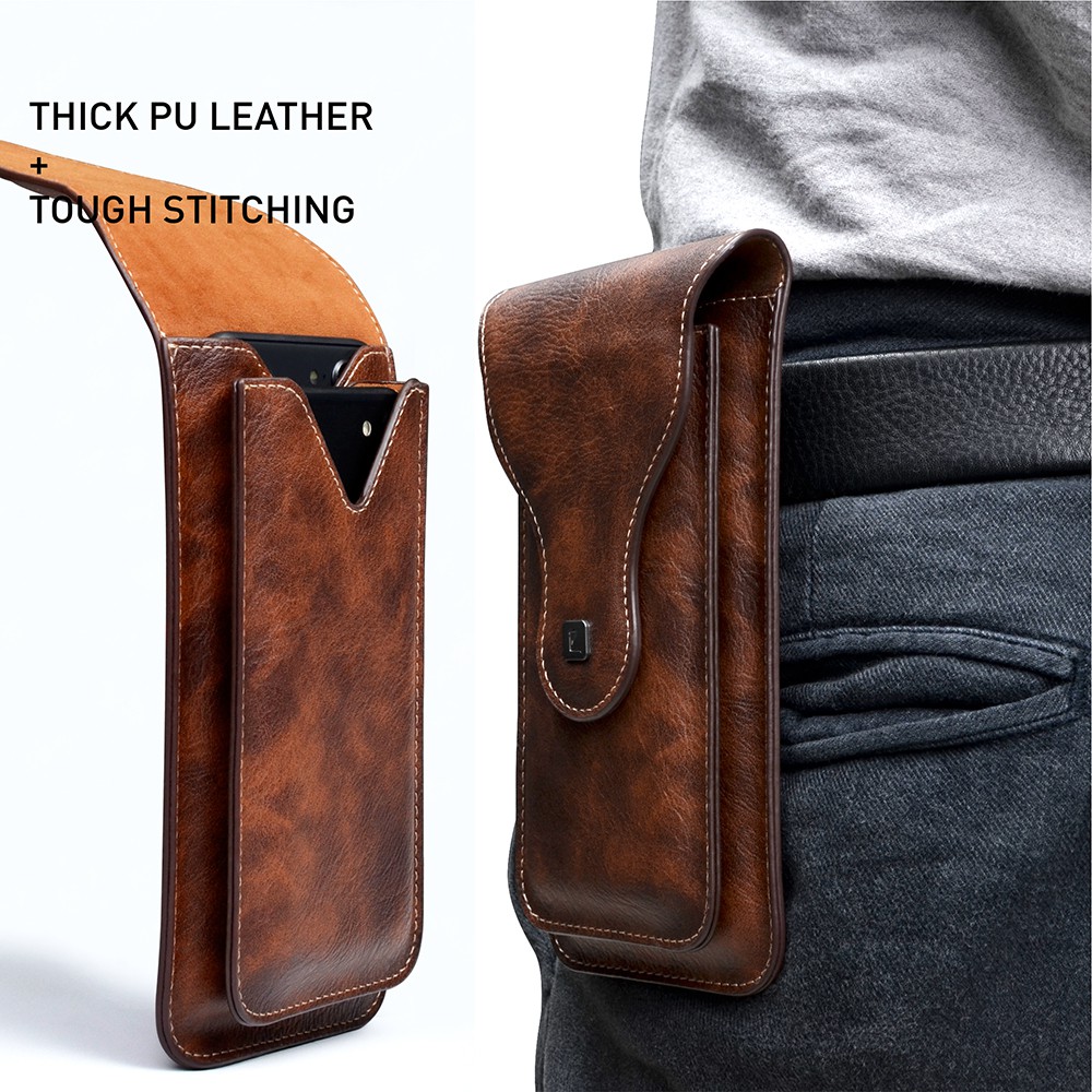 Túi Da PU Đựng Điện Thoại Đeo Hông Kích Thước 4.7 inch / 5.2 inch / 5.5 inch / 6.5 inch Giá Đỡ