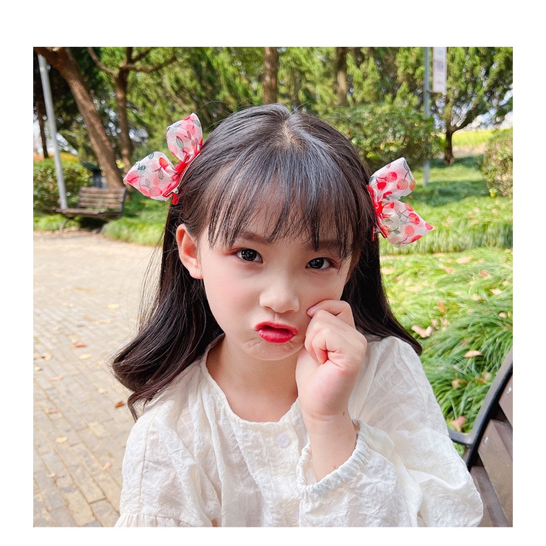 Set 2 Kẹp Tóc Hình Nơ Xinh Xắn Phong Cách Hàn Quốc Cho Bé Gái