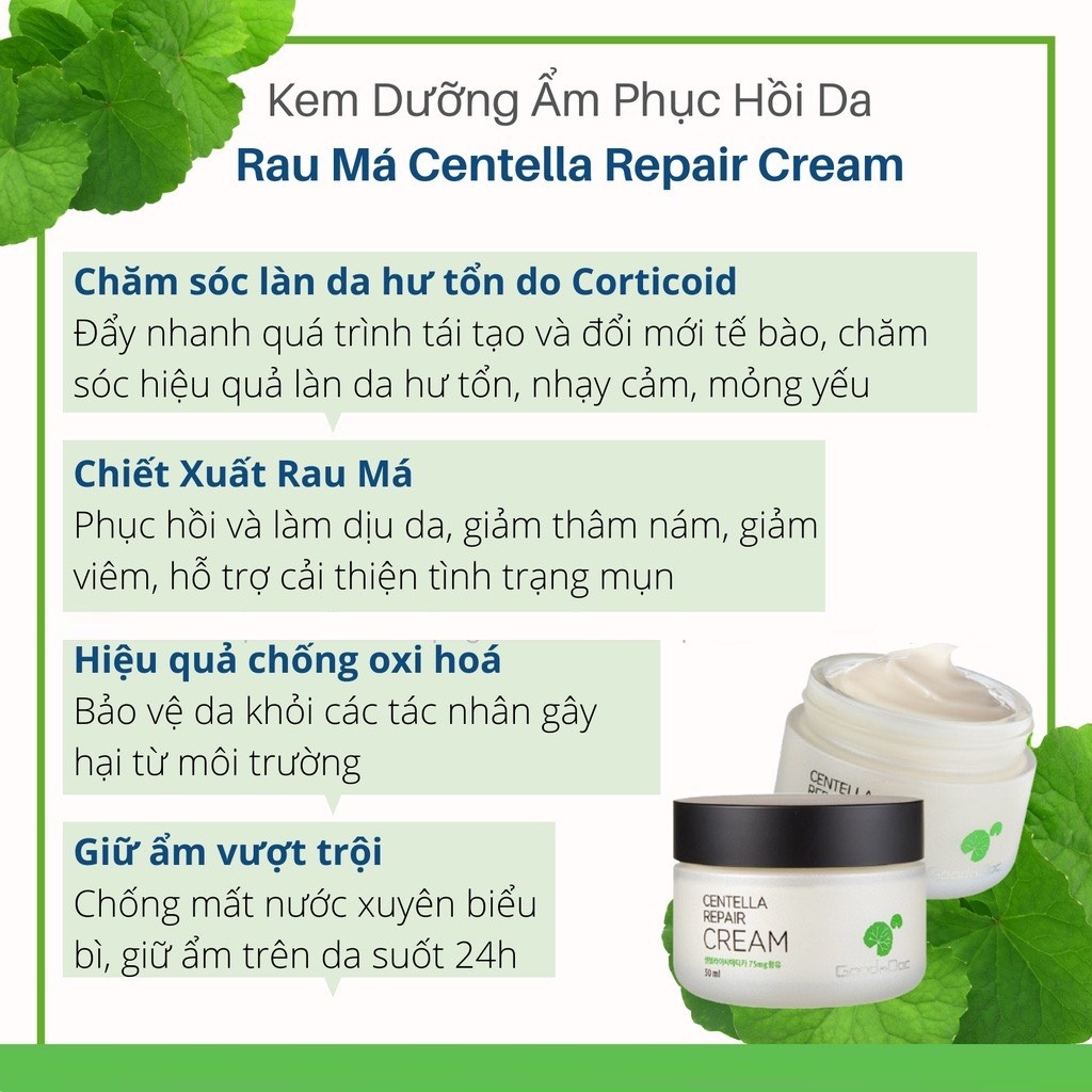 Kem Dưỡng Ẩm Phục Hồi Rau Má Goodndoc Centella Repair Cream Hàng Nhập Khẩu Chính Hãng