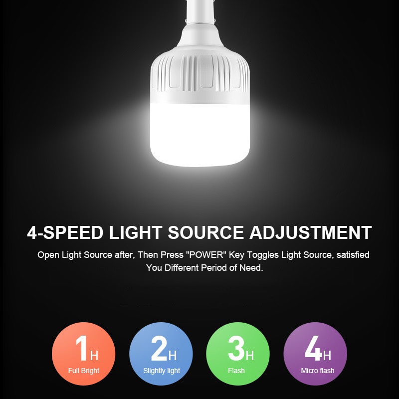 Bóng Đèn Led Sạc USB 4 Chế Độ Chống Nước