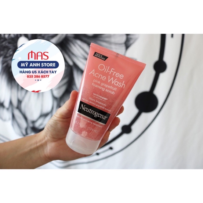 Sữa rửa mặt Neutrogena Oil-Free Acne Wash Pink Grapefruit Foaming Scrub 124ml