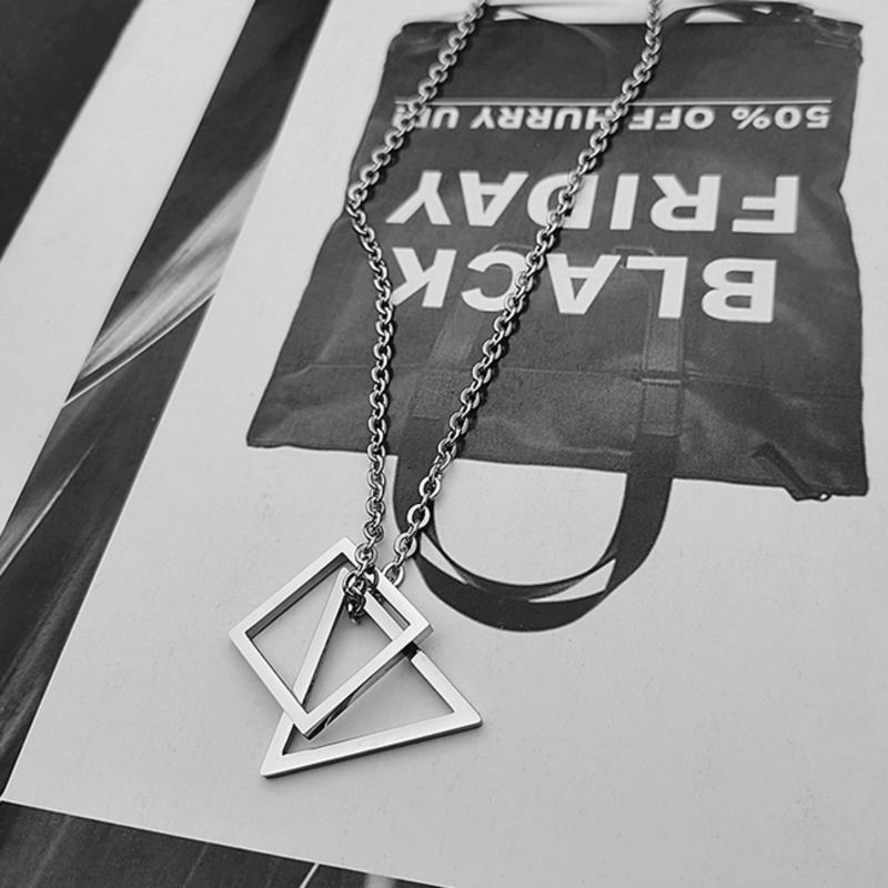 Dây Chuyền Thép Titan Mặt Hình Tam Giác Đơn Giản Hợp Thời Trang