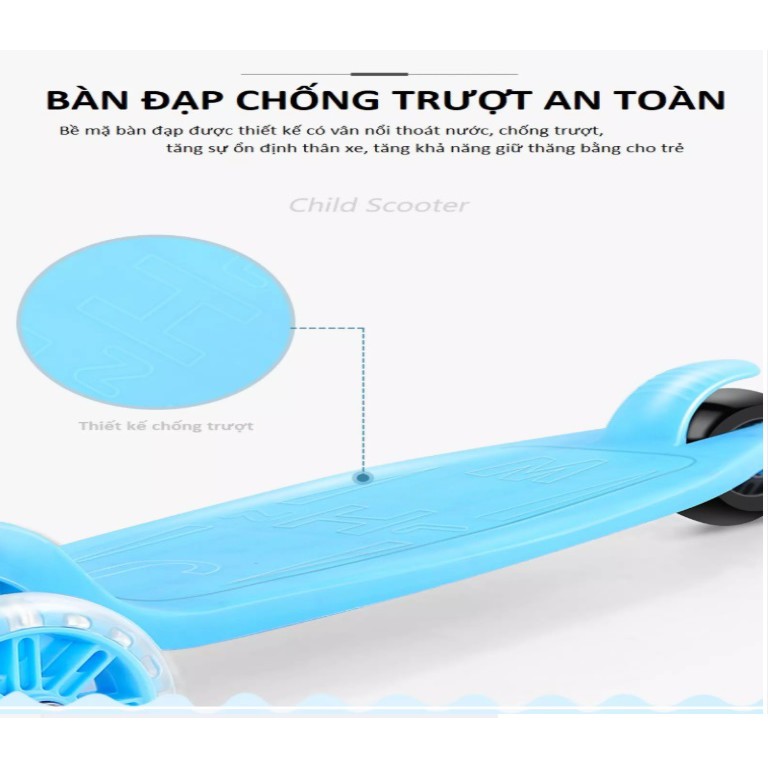 XE TRƯỢT SCOOTER 3 BÁNH PHÁT SÁNG GIÚP BÉ VUI CHƠI NGOÀI TRỜI VÀ TĂNG PHẢN XẠ [XE NHỰA XTR]