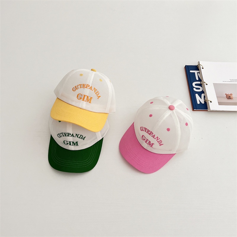 Mũ Lưỡi Trai Phối Lưới Thêu Chữ Màu Sắc Ngọt Ngào Thời Trang Cho Bé