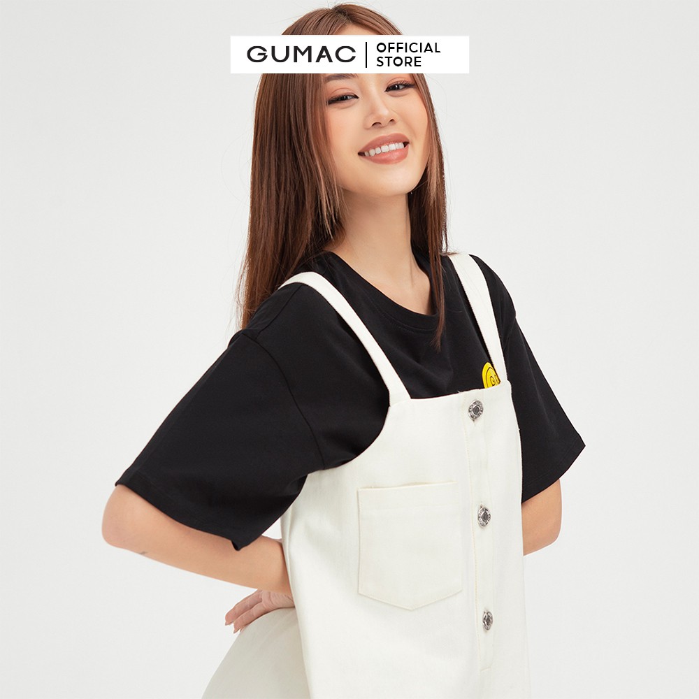 [Mã WABRG208 giảm 10% tối đa 50k đơn từ 250k] Yếm nữ phối nút GUMAC phong cách Hàn Quốc DB539 [không kèm áo thun | BigBuy360 - bigbuy360.vn