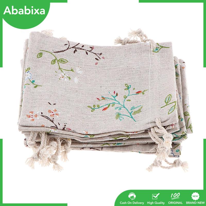 [Ababixa] Túi Dây Rút Đựng Đồ Trang Điểm Bằng Vải Bố Tự Nhiên Đa Dạng
