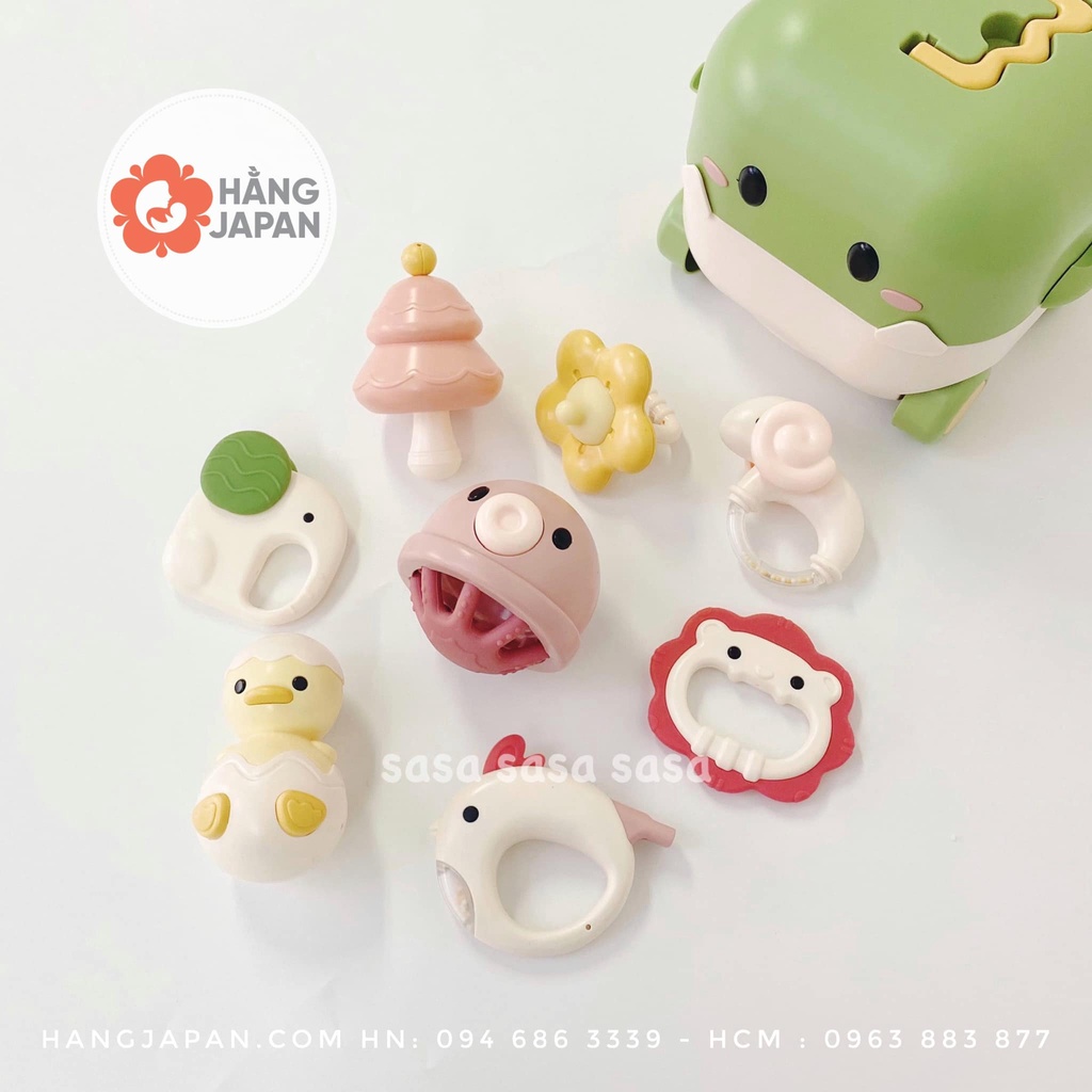 Bộ 8 món hộp xúc xắc khủng long SASA đáng yêu kích thích thị giác cho bé