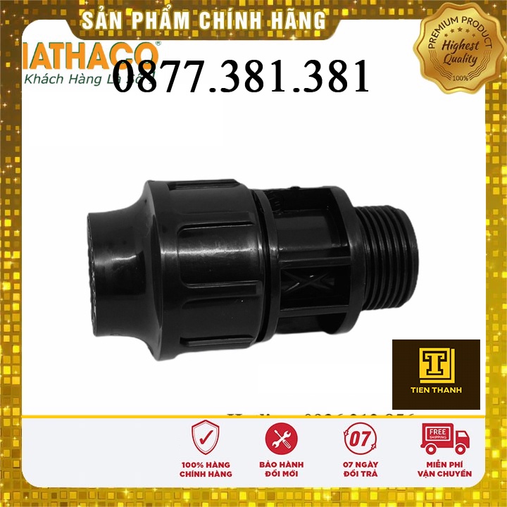 Măng Sông Ren Ngoài HATHACO (D32 - D40) Dùng Cho Ống HDPE Ra Đầu Ren 1", 1.1/4" Chính Hãng Sản Xuất Tại VN