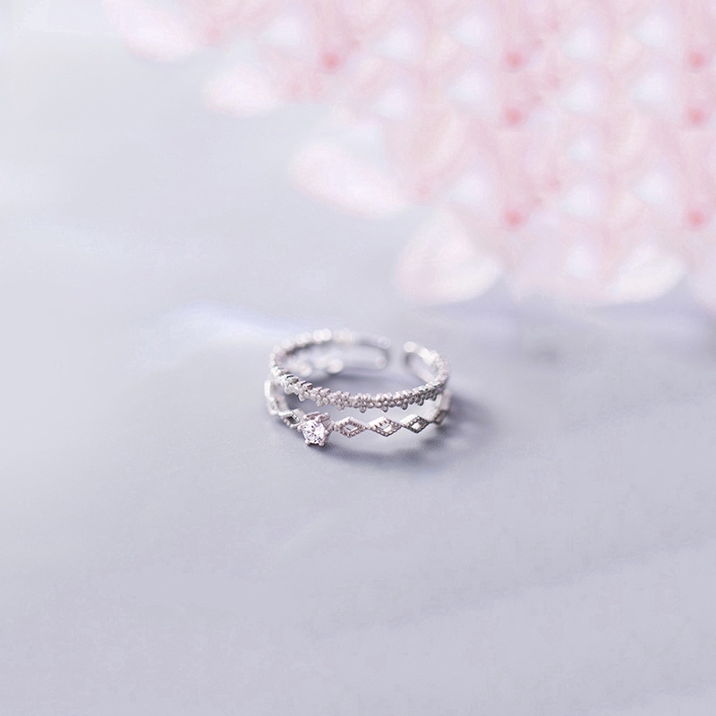 MANYUE Nhẫn Hở Hình Hoa Đính Đá Zircon Thanh Lịch Tinh Tế Cho Nữ