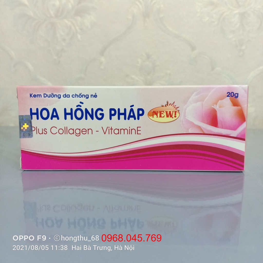 Kem Dưỡng da chống nẻ HOA HỒNG PHÁP New Plus Collagen - Vitamin E tuýp 20g