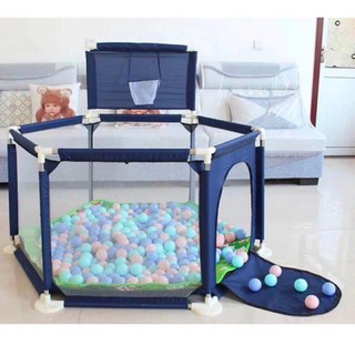 QUÂY BÓNG NHÀ BÓNG QUÂY CŨI LỤC GIÁC KÈM KHUNG BÓNG RỔ CHO BÉ [Hàng Loại 1, Chất Lượng Cao, An Toàn Sử Dụng]