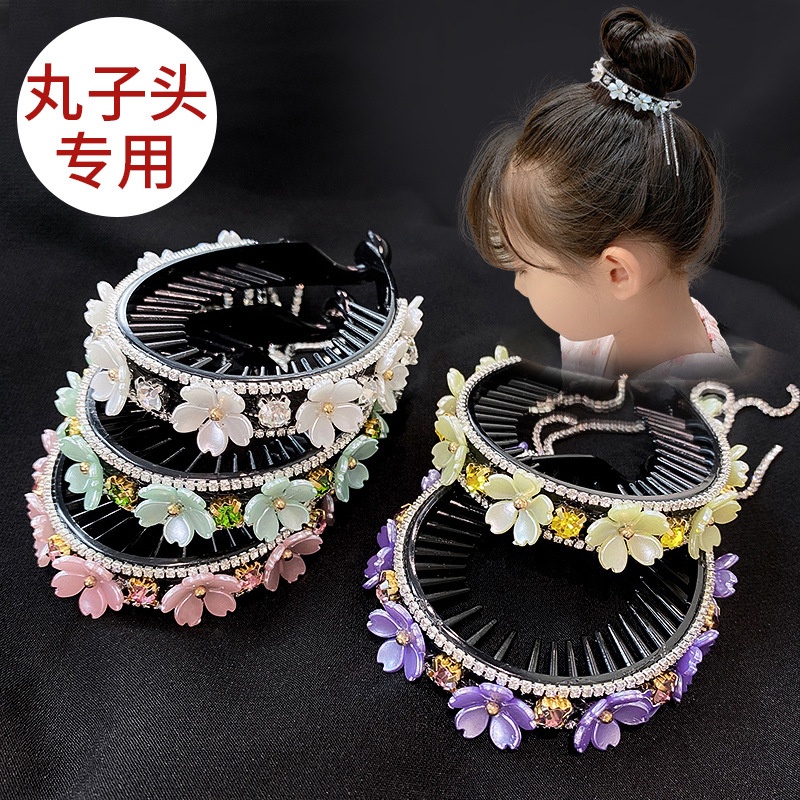 Kẹp Tóc Đuôi Ngựa Đính Đá Phối Tua Rua Dễ Thương Cho Bé Gái