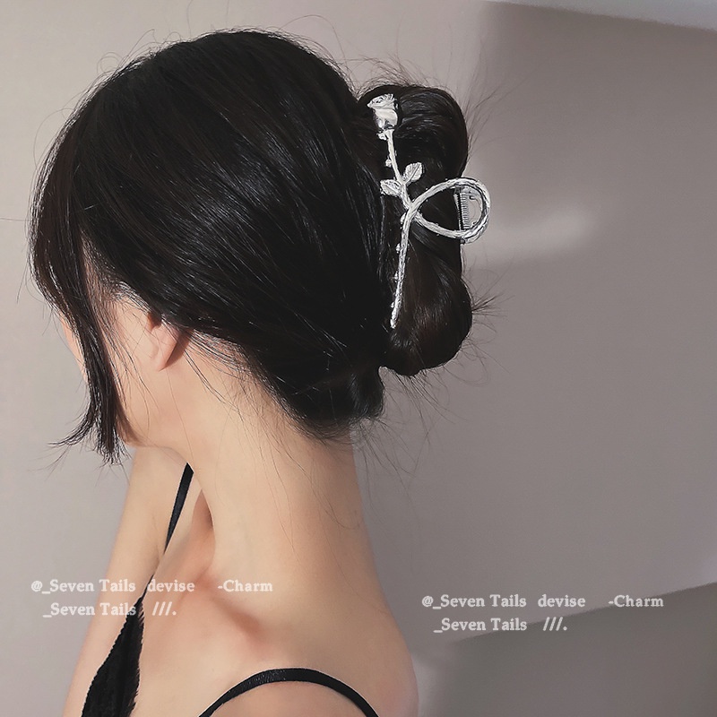 Kẹp Bắt Cá Mập Bằng Kim Loại Màu Vàng / Bạc Thanh Lịch Cho Nữ