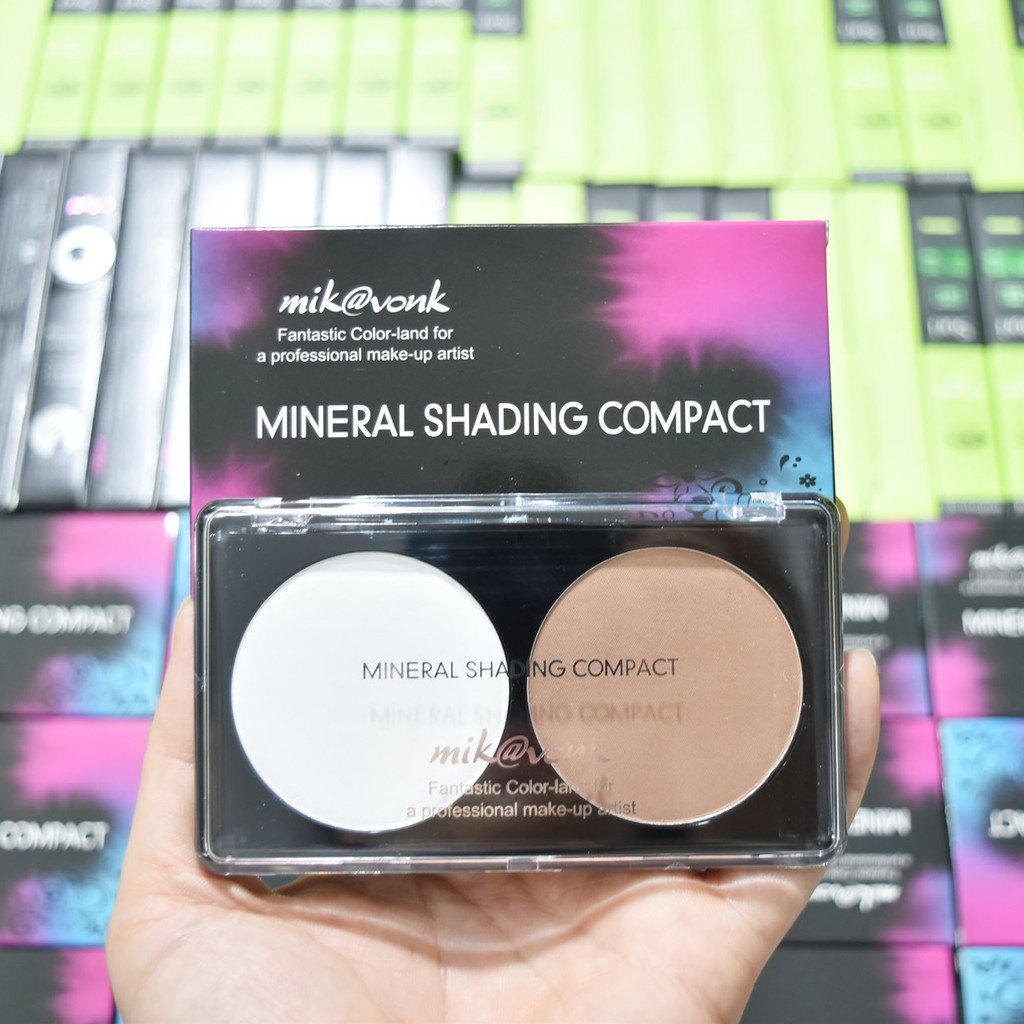 Phấn Trang Điểm Tạo Khối Mira Mikvonk Mineral Shading Compact #04 Yellow-Gold brown