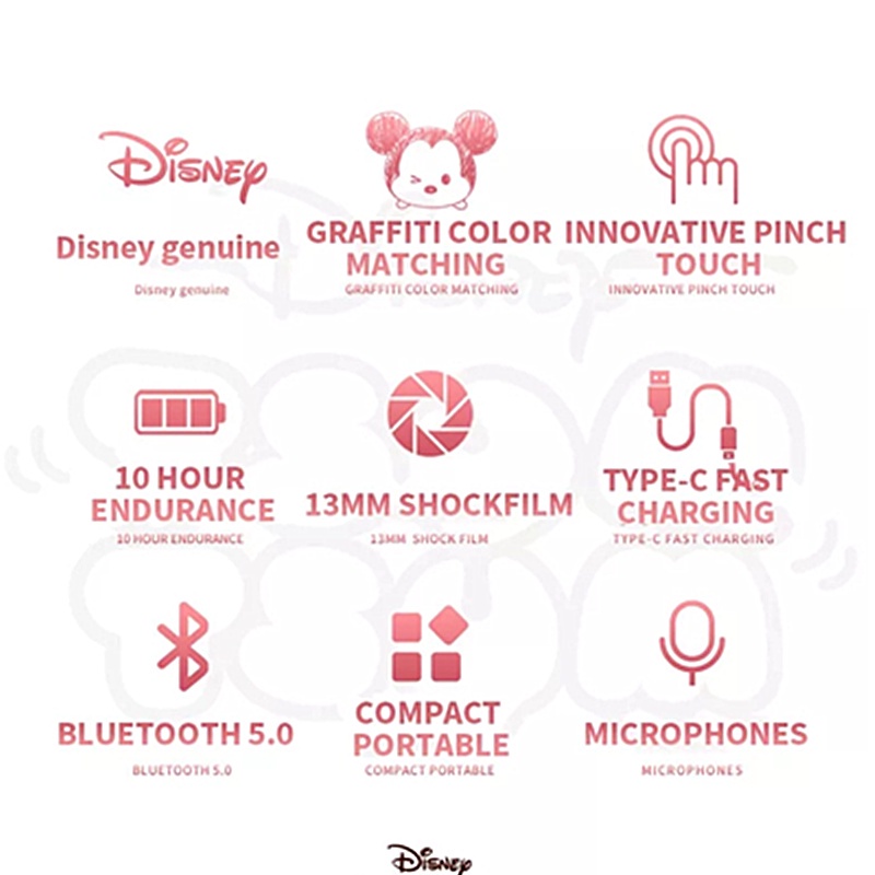 Tai nghe không dây Có Mic Hình Chuột Mickey Disney