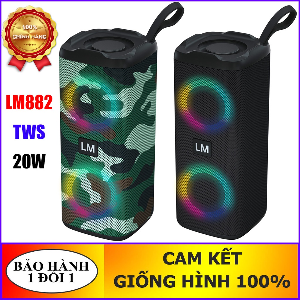 Loa Bluetooth 5.0 LM882 Công suất 20W, kết Nối 2 Loa Cùng Lúc - Bass Cực Mạnh -Hàng Nhập Cao Cấp
