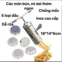 Khuôn Máy Ép Làm Bún Tươi, Mỳ Sợi, Mì Nui Mini 5 Đầu Cắt Inox Cho Nhà Bếp Gia Đình