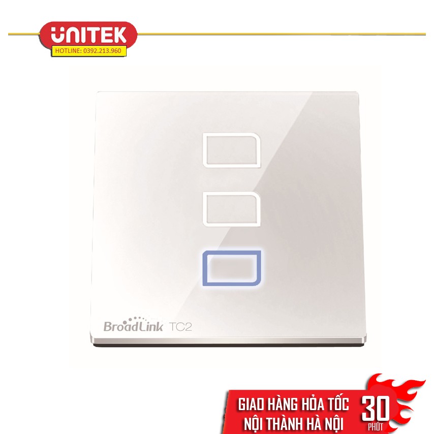 Công Tắc Cảm Ứng Điều Khiển Từ Xa Broadlink TC2 UK WH/3-Gang