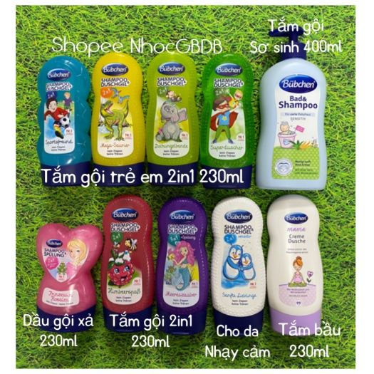 Sữa tắm và dầu gội trẻ em Bubchen 230ml date mới 2021 [hàng Đức]