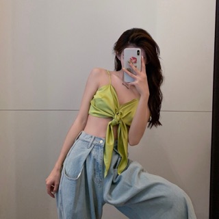 Áo crotop hai dây thắt nơ ngực cực sang chảnh