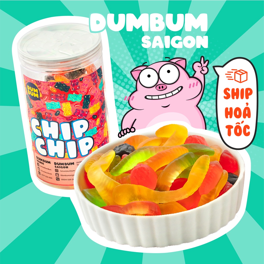 Kẹo dẻo chip chip mix vị DumBum 500g đồ ăn vặt Sài Gòn