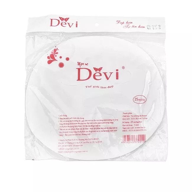 Mặt nạ giấy khô SOZO/ DEVI không chứa chất tẩy trắng, an toàn cho da, chuyên dùng cho spa Linh Giang chính hãng