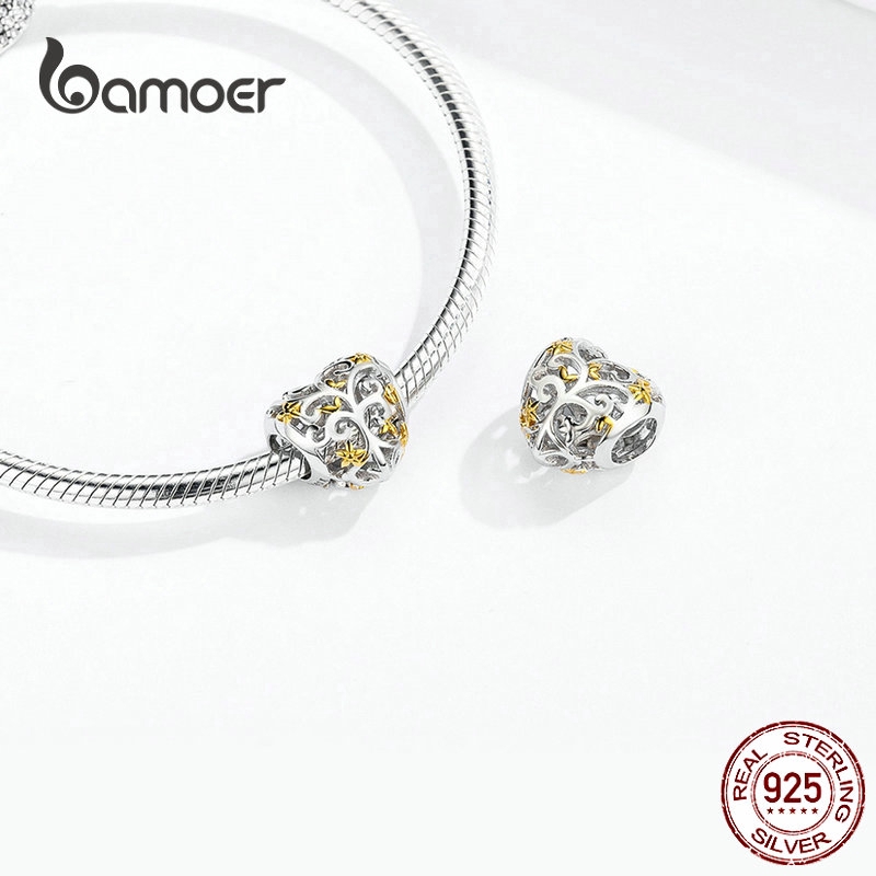 Bamoer Vòng Tay Chuỗi Hạt Hình Cây Gia Đình Trái Tim Phong Cách Châu Âu Cho Nữ