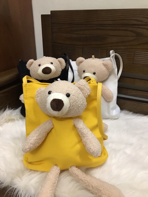 Túi tote vải kèm gấu bông cực yêu P081