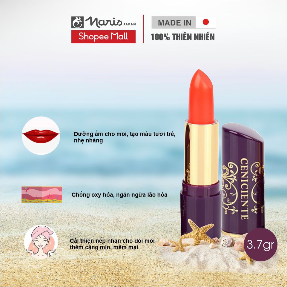 [Mã LTP50 giảm 50000 đơn 150000] Son Naris CNC New Smooth Long Lasting Lipstick 3g/1 thỏi