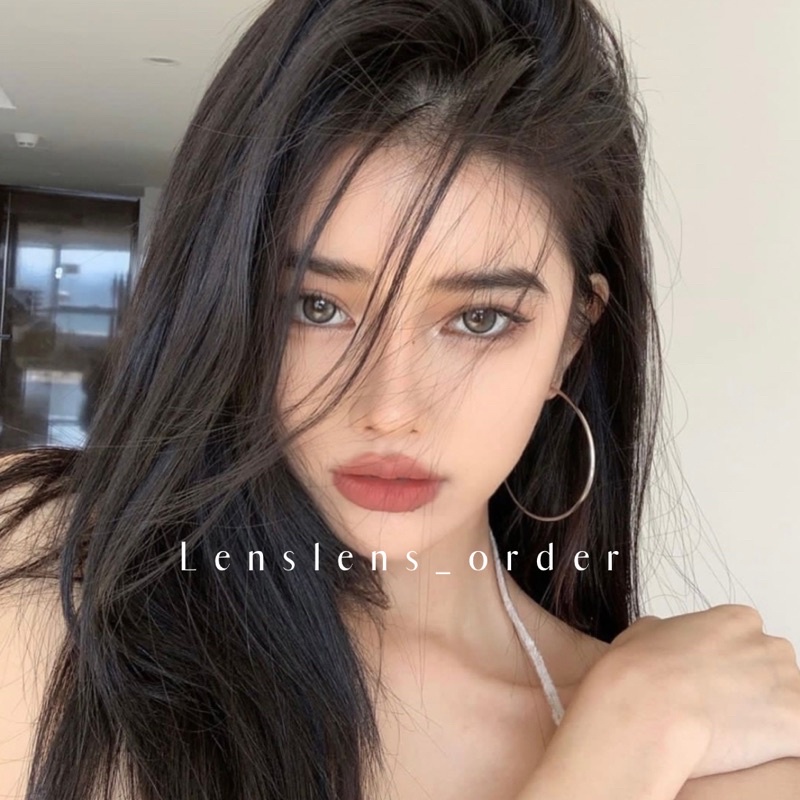 Lens Mắt Kính Áp Tròng Nâu Sữa Hot Douyin Đủ Độ Cận