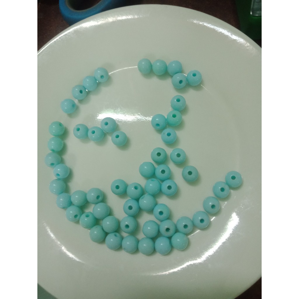 10gam hạt nhựa xanh dương bóng đẹp size 8mm