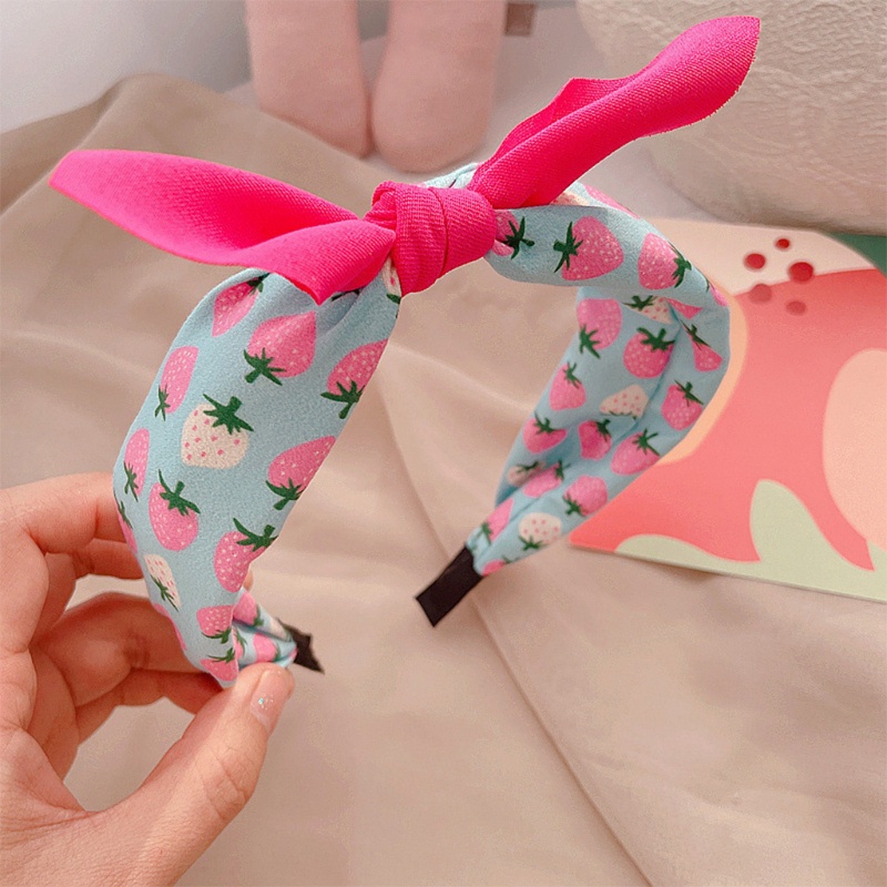 Băng Đô Tai Thỏ Họa Tiết Trái Cây Dễ Thương Cho Bé Gái