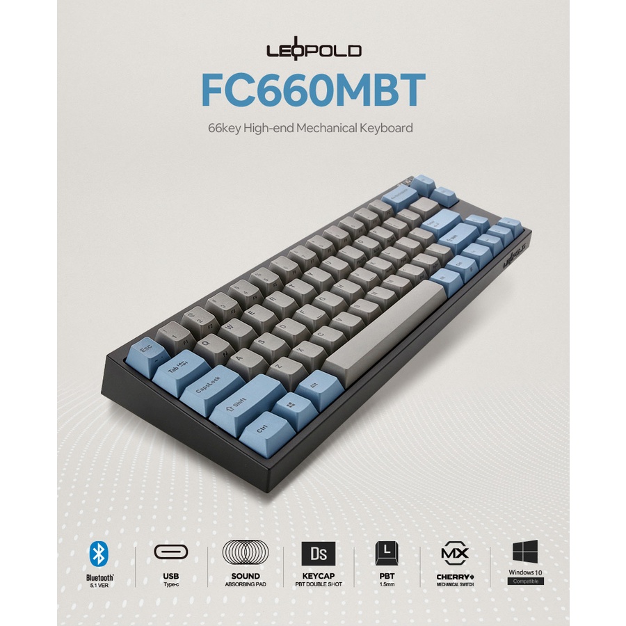Bàn phím cơ Leopold FC660M Bluetooth Blue Grey - HÀNG CHÍNH HÃNG