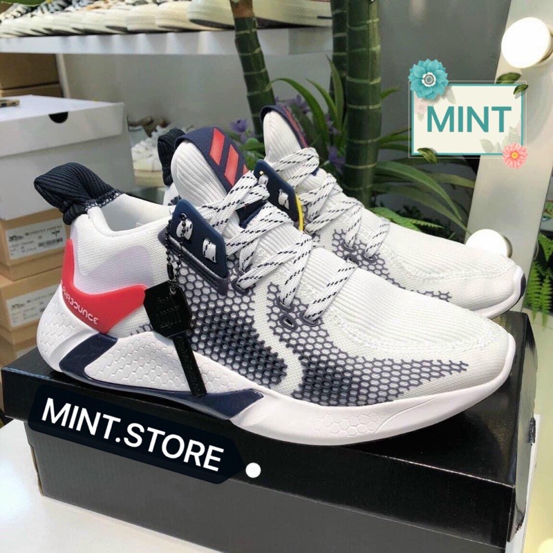 [Mã FASHIONT4WA2 giảm 10k đơn từ 50k] (Video cận cảnh) Giày thể thao sneaker alphabounce instict 202 trắng đỏ