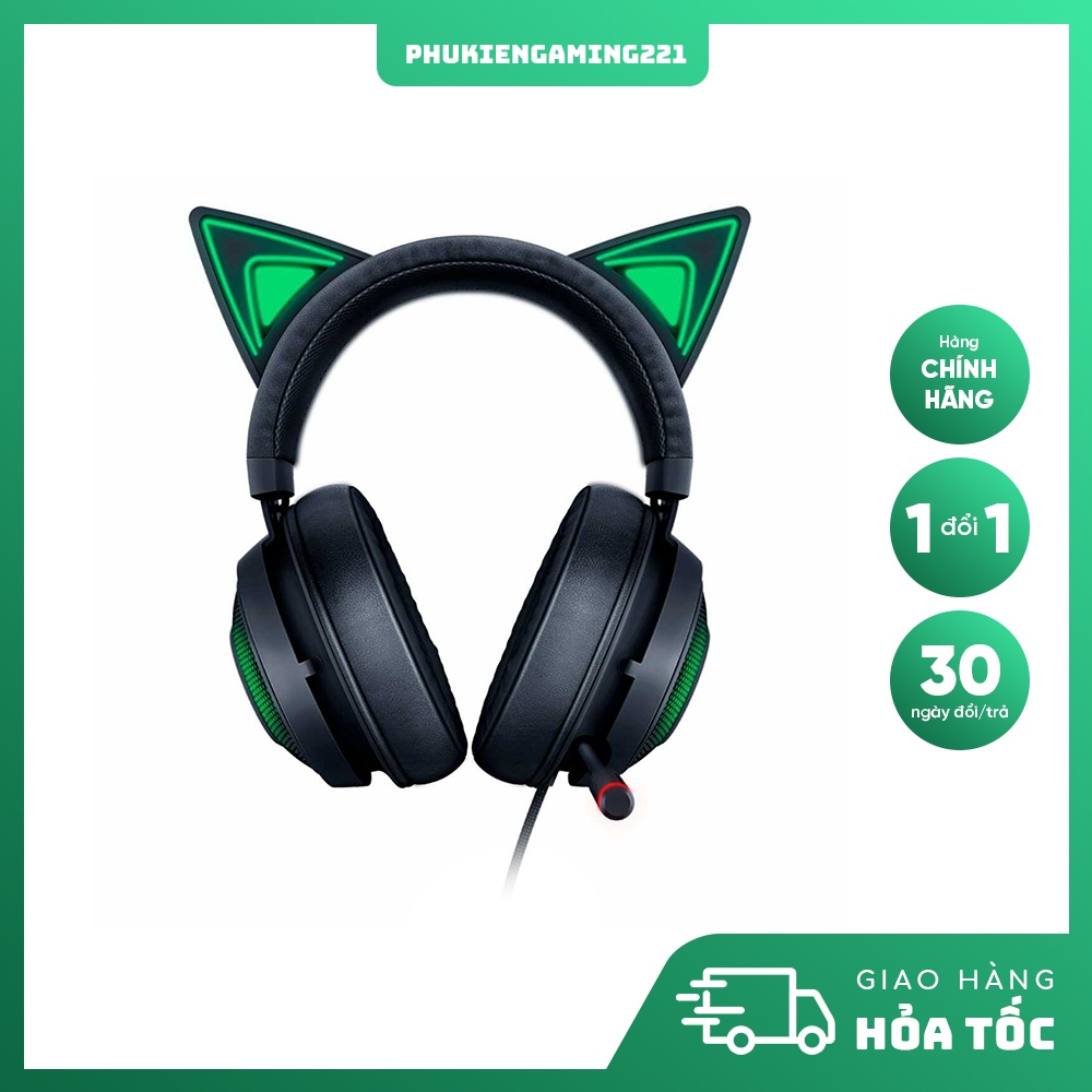 Tai Nghe Chơi Game Có Dây - Razer Kraken Kitty Chroma USB Black - Hàng Chính Hãng FPT