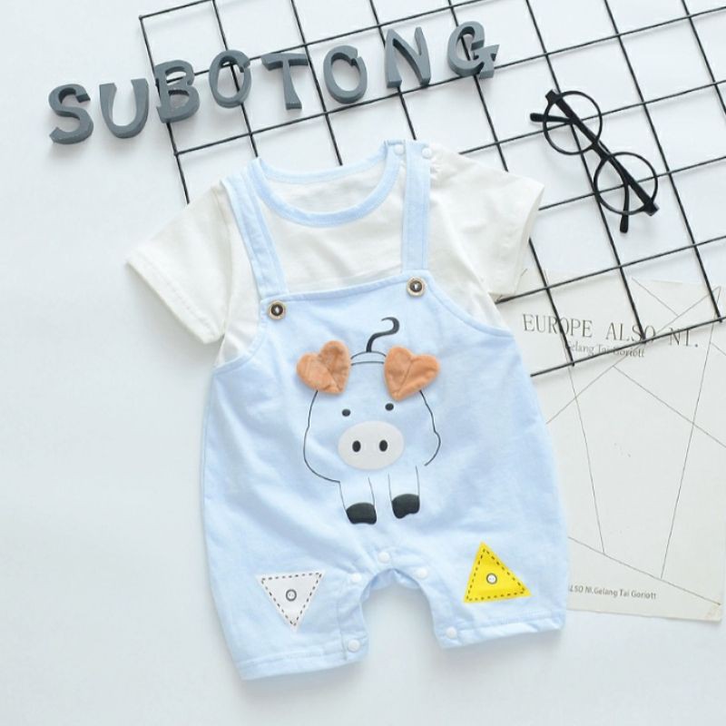 Bộ bodysuit cho bé trai bé gái body đùi Yếm cộc tay chất Cotton mềm mịn mẫu quần áo sơ sinh cho bé từ 0-12 tháng