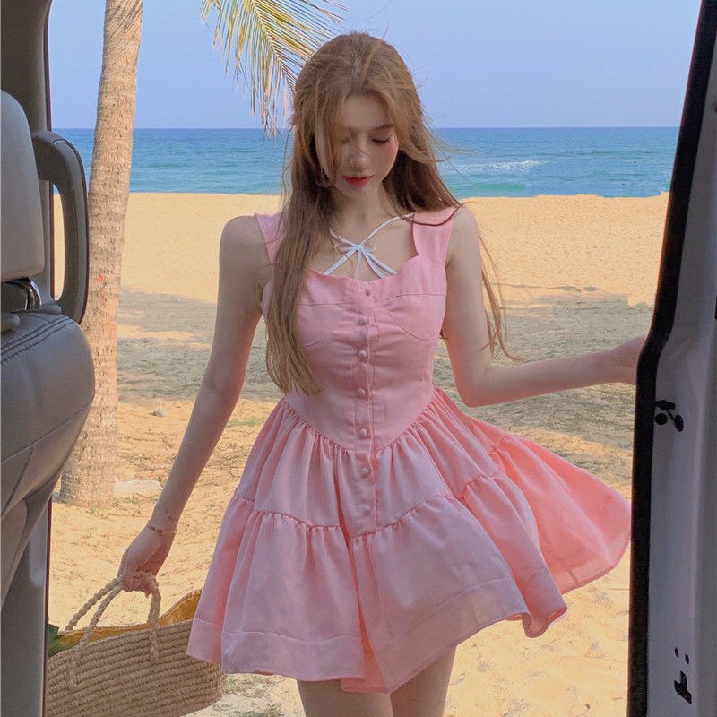 Đầm Không Tay Ôm Eo Mùa Hè Ngọt Ngào Mới 2021 | BigBuy360 - bigbuy360.vn