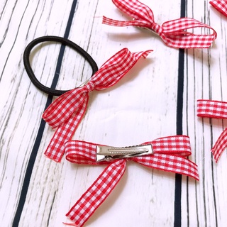 cột tóc, kẹp tóc họa tiết caro