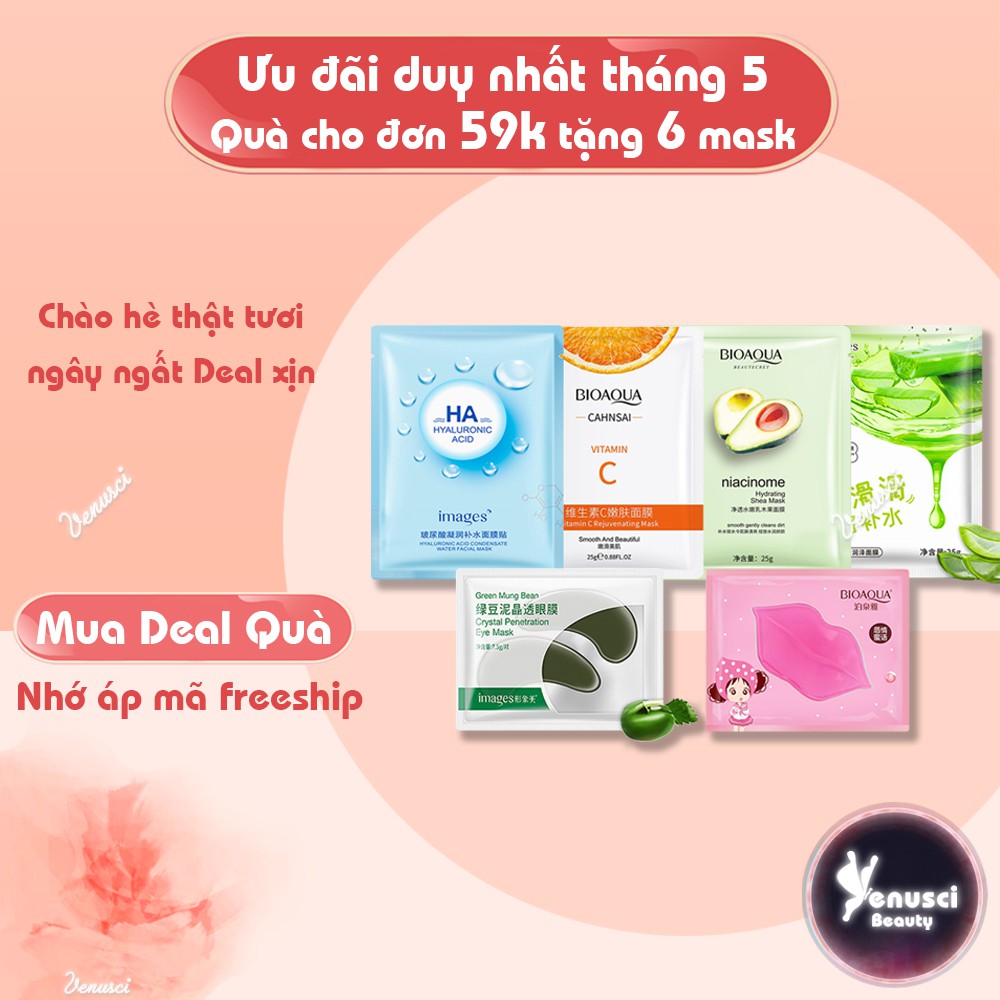 Mặt nạ giấy dưỡng trắng da mụn cấp ẩm thải độc HA Images - Mask