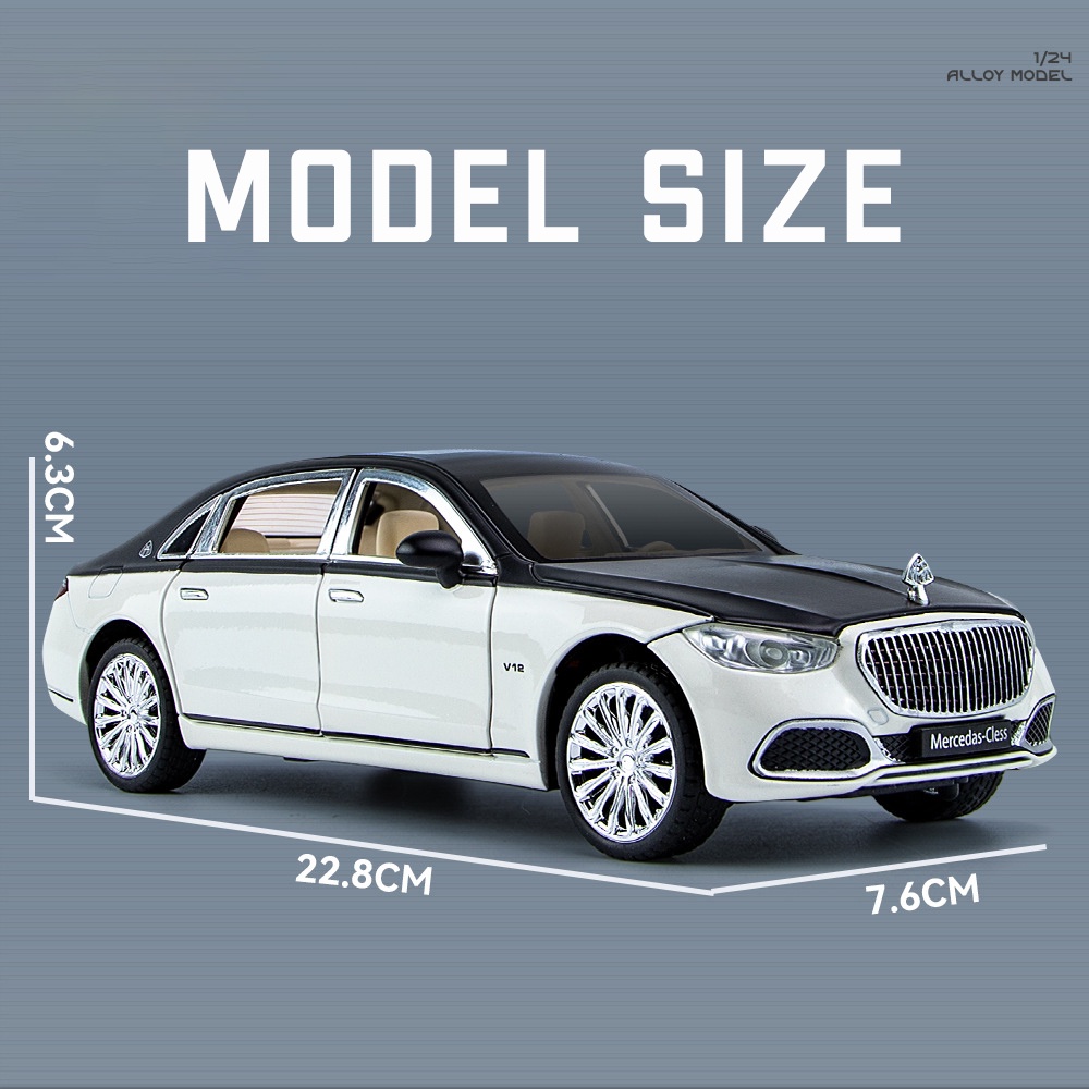 Mô Hình Xe Hơi Maybach S680 Bằng Hợp Kim Tỉ Lệ 1: 24 Có Đèn Và Nhạc Độc Đáo Sống Động