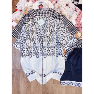 Bộ pijama lụa mango hàng Chin's tay cộc quần đùi