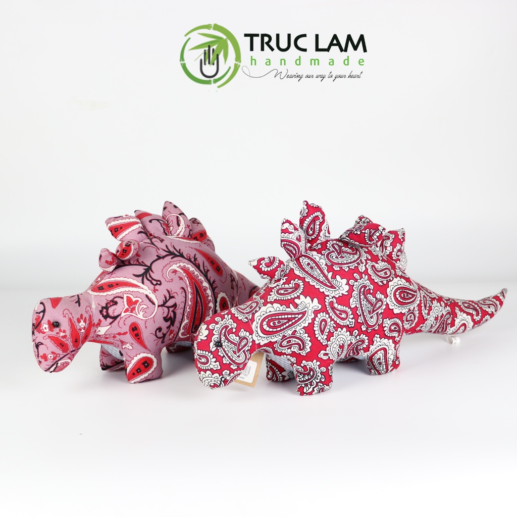 Đồ Chơi Cho Bé Thú Nhồi Bông Hình Khủng Long Stegosaurus Vải Hoa Bông Gòn Cao Cấp - Trúc Lâm Handmade