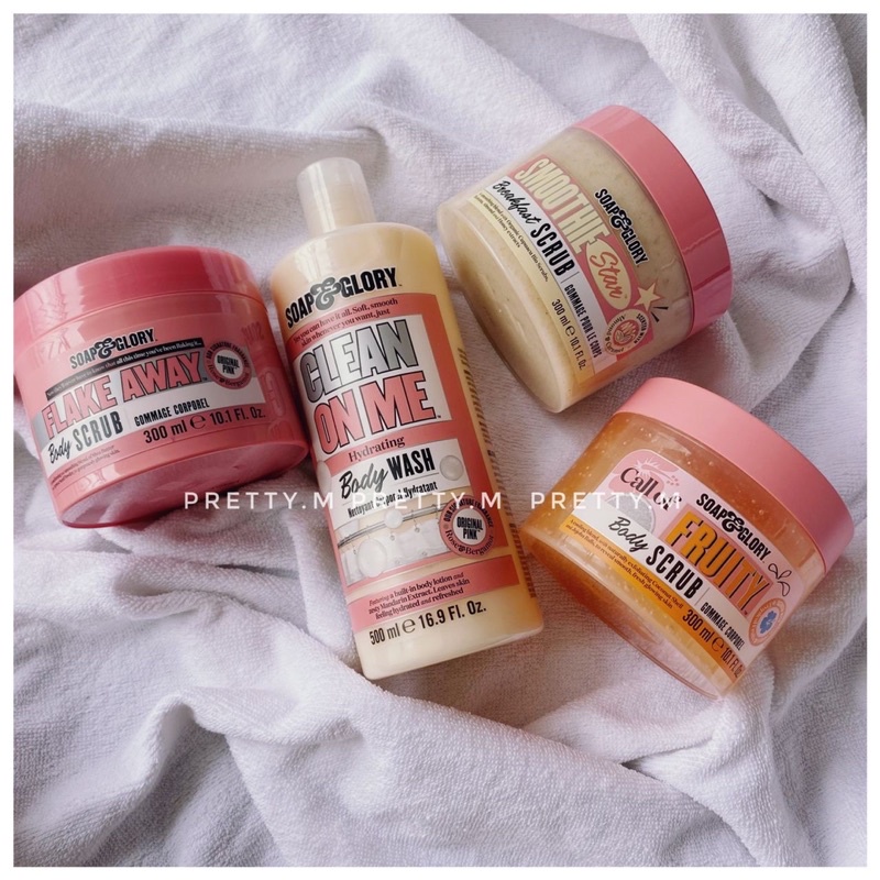 SOAP & GLORY SỮA TẮM ,TẨY DA CHẾT FULLSIZE