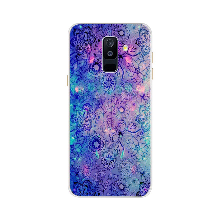 Ốp điện thoại silicon mềm họa tiết hoạt hình/bông hoa dễ thương cho Samsung Galaxy A6 A8 Plus A7 A9 2018