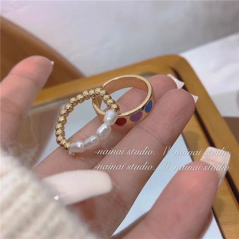 Set 2 Nhẫn Đeo Ngón Tay Phong Cách Vintage Thời Trang Cho Nữ