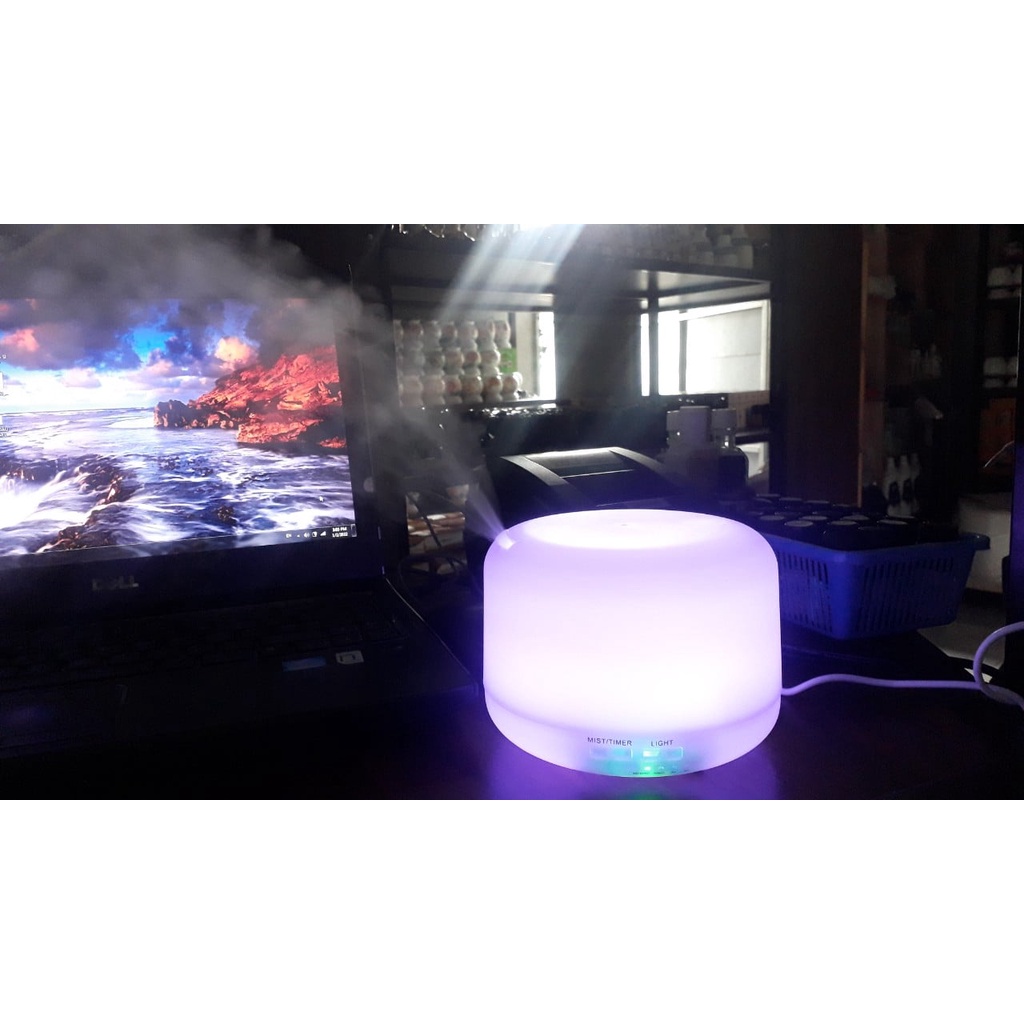 Máy phun sương, khuếch tán tinh dầu Trụ Trong, dung tích 550ML, có điều khiển, đèn led 7 màu, BH 12 tháng